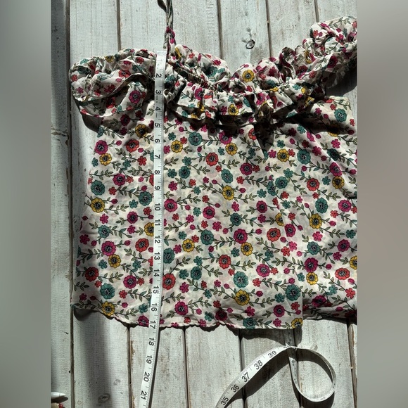 TopShop | floral | adjustable | off shoulder | double layer | flouncy | tank | 4 - Picture 3 of 9